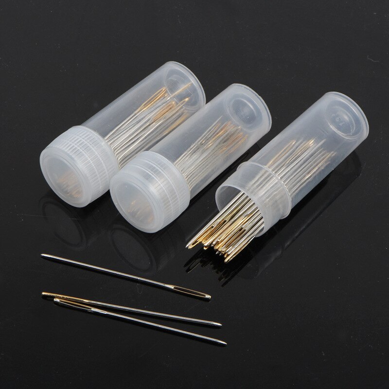 30pcs Cross Stitch Needles Craft Embroidery Tool Large Eye Sewing Needles Hand Sewing Needle With Threader Home DIY Sewing Tool