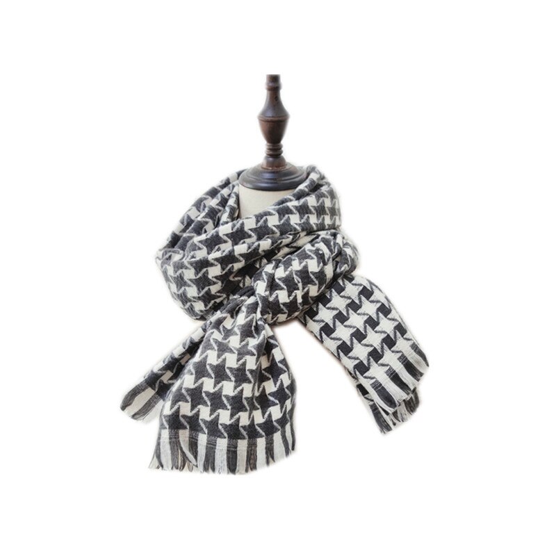 Pied-de-poule geruite sjaal voor dames, warmere winter kasjmier pashmina sjaals, dikke dekens, omslagdoeken, foulards, sjaals, bandana's