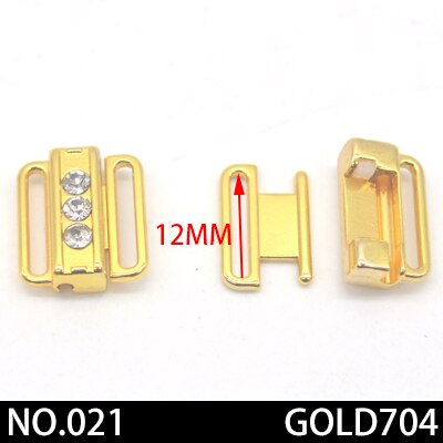 2 teile/los silber Gold Rechteck Band Verschluss Haken &Ampere; Schließe Strass bh schnalle Taille Verlängerung NäHenne Auf Kleidung Bh Clip haken: Nein021 Gold704 12mm