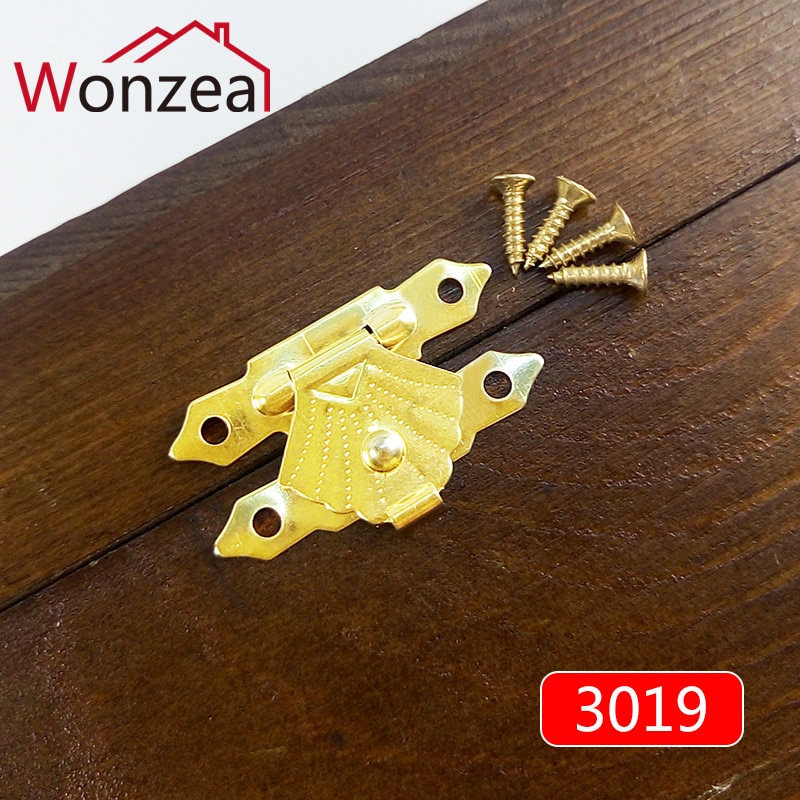 10pcs/lot Wooden box buckle Antique Brass Latches Catches Hasps Wooden Buckles Jewelry Wooden Box box buckle alloy buckle