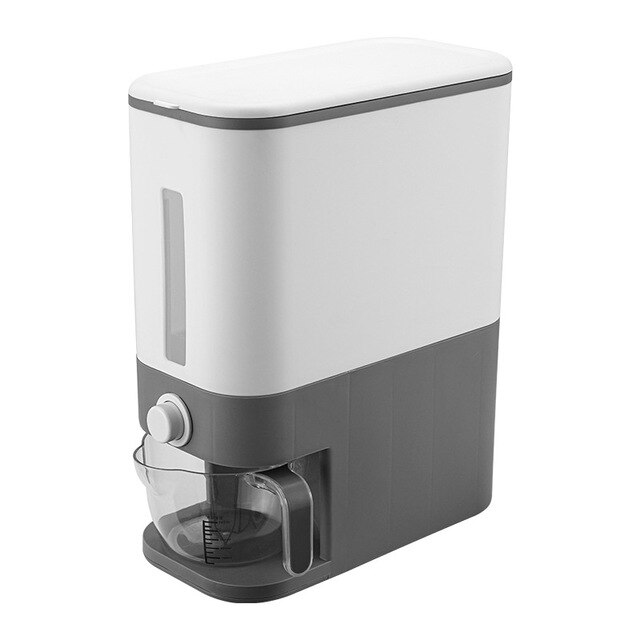 Küche Reis Kasten Lagerung Kasten Automatische Getreide Spender Boxs Feuchtigkeit-beweis Versiegelt Müsli essen Kasten Korn Behälter Reis Container: grau
