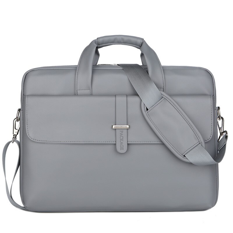 Bolsos de hombro para ordenador portátil para mujer, maletín de documentos A4, bolso de trabajo de negocios, sólido, Negro, Rojo, gris, para ordenador de 13, 14 y 15 pulgadas: Gris