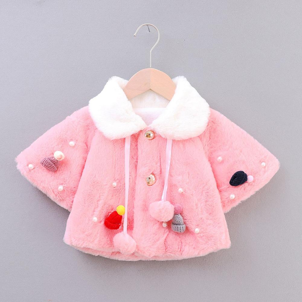 Baby Girls Infant Winter Warm Coat Cloak Jacket Wool Blends Thick Warm Clothes Down Jacket Outerwear Coats: 24M