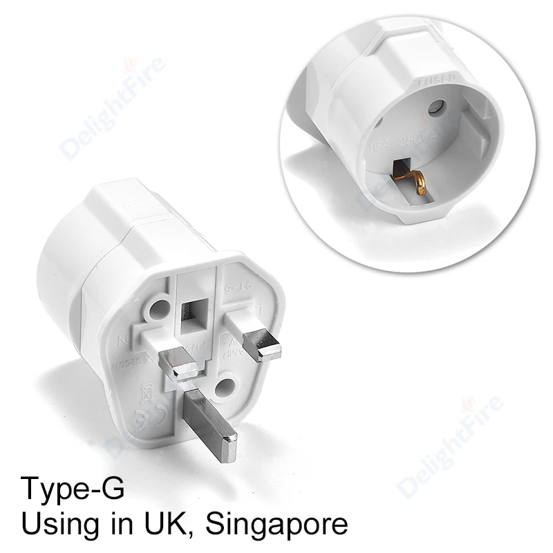 UK Plug Adapter Korea KR Euro European EU To UK British Travel Adapter 3Pin Plug Type G EU AC Converter Socket Power Adaptor: Type 15