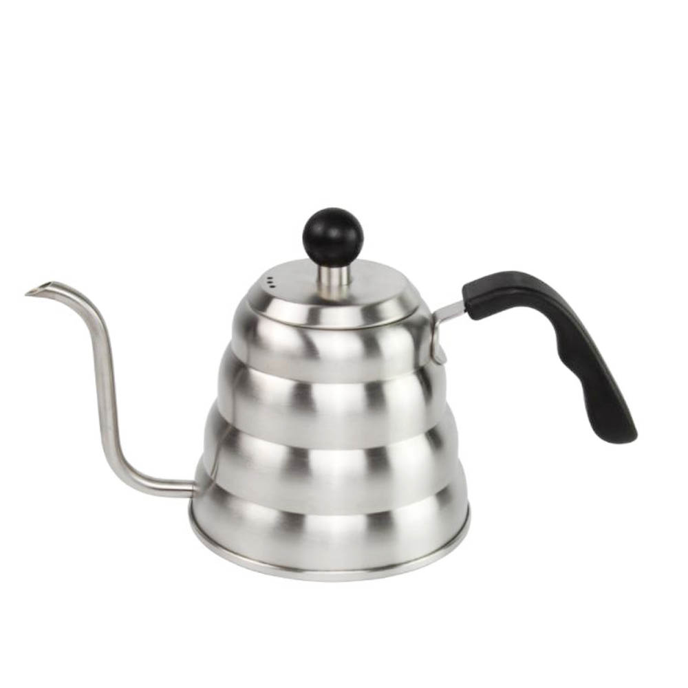 1l/1.2l te-kaffekjeler i rustfritt stål med termometer svanehals tynn tut til å helle over kaffekanne fungerer på komfyrtopp: 1l uten termometer