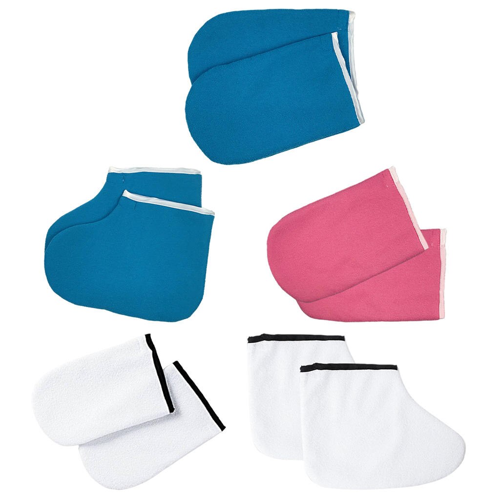 Gants de pied en cire de paraffine pour SPA, chaussons confortables en coton, soins thermiques