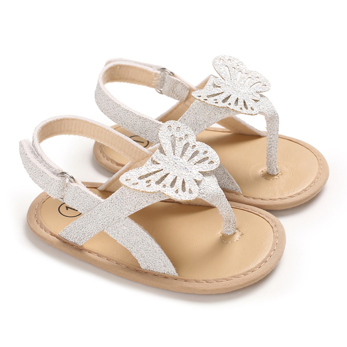 0-18M Baby Baby Meisjes Jongens Sandalen Schoenen Bling Bling Vlinder Causale Zomer Zachte Sandalen Schoenen 3 Kleuren: WHITE / 11