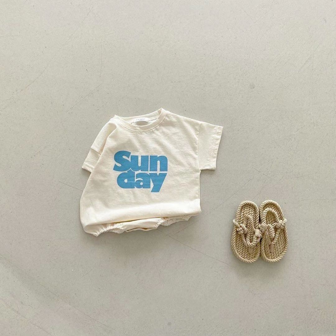 7676 Peuter Baby Romper Zomer Gedrukt Zondag Jongen Romper Baby Meisje Een Stuk Kleding Katoen Casual Baby Kleding outfit