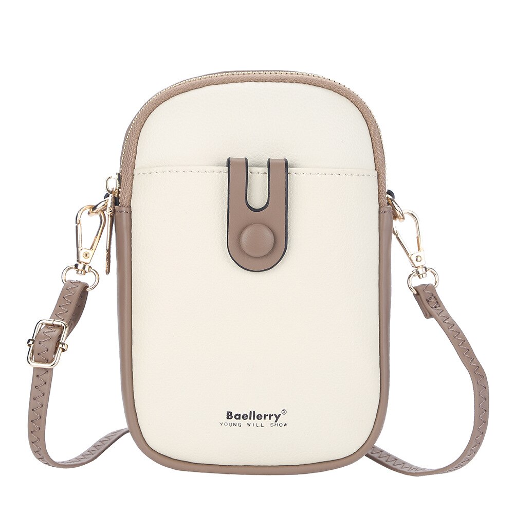 Frauen Weiche Leder Einzelnen Schulter Taschen Weibliche Multifunktions Große Kapazität Crossbody Geldbörse Damen Bote Brieftasche: Weiß