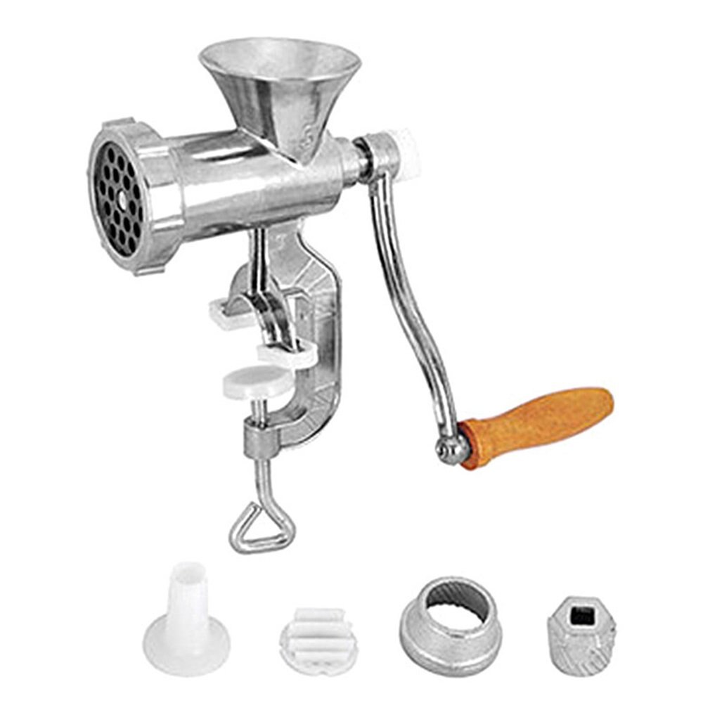 Manual Meat Grinder & Sausage Noodle Dishes Handheld Making Gadgets Mincer Pasta Maker Crank Home Kitchen Cooking Tools: Light Grey