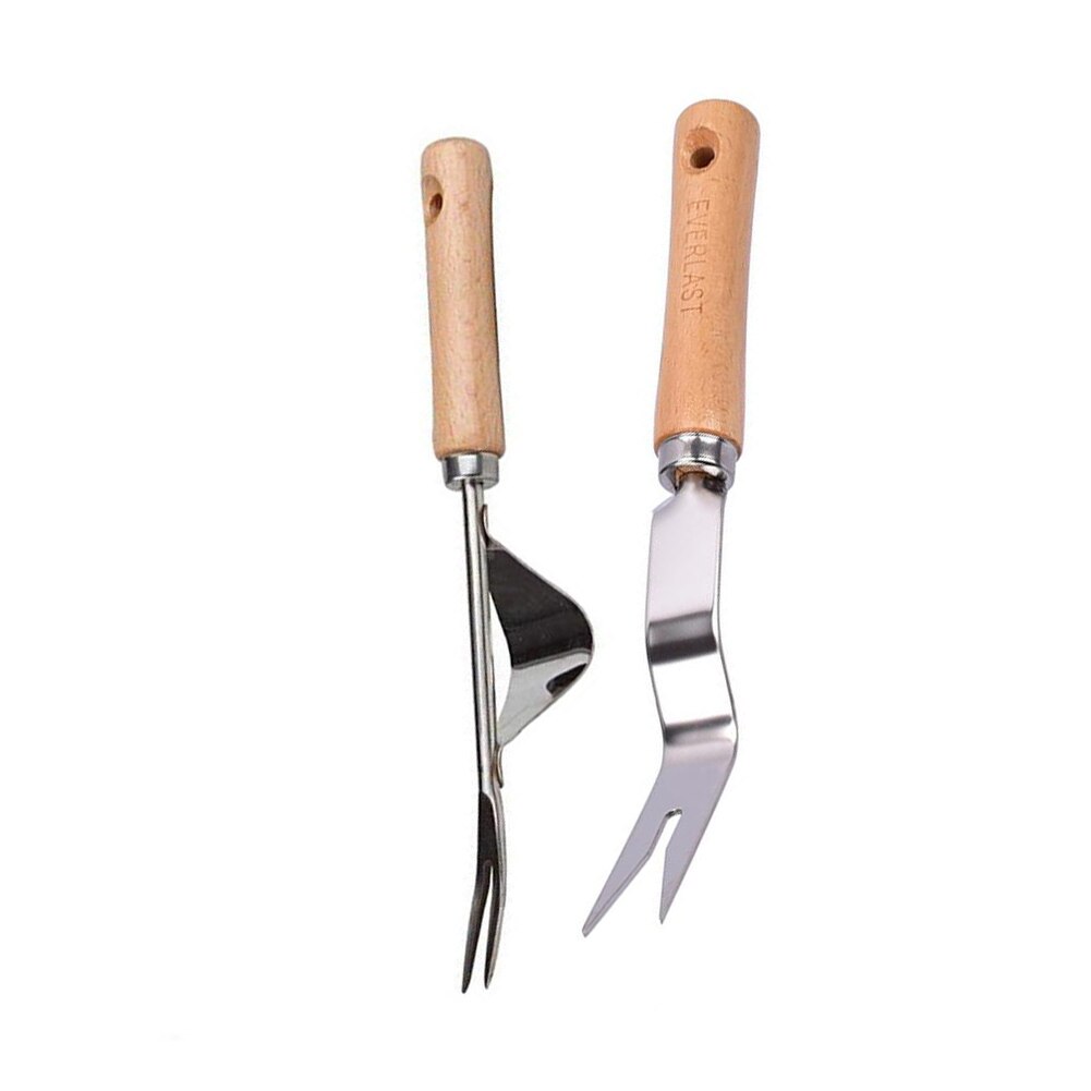 Hand Weeder Tool Garden Weeding Tools with Ergonomic Handle Garden Lawn Farmland Transplant Gardening Bonsai Tools Fork: Manual weeder 2PC