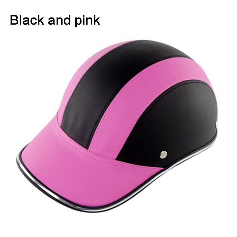 Verstelbare Fiets Fietsen Helm Baseball Cap Lederen Anti Uv Veiligheid Fiets Helm Mannen Vrouwen Racefiets Helm Voor Mtb Schaatsen: Blue pink