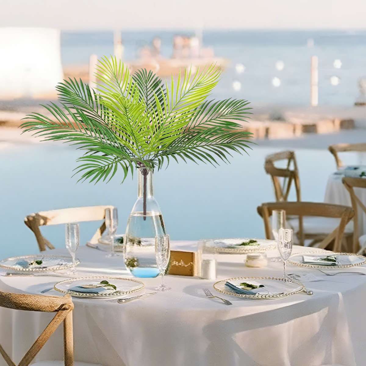 1 st 9 Bladeren 50 cm Kunstplanten Tropische Palmboom Tak Kerst Decoratie Home Decor Kamer Tuin Kantoor Jungle Party