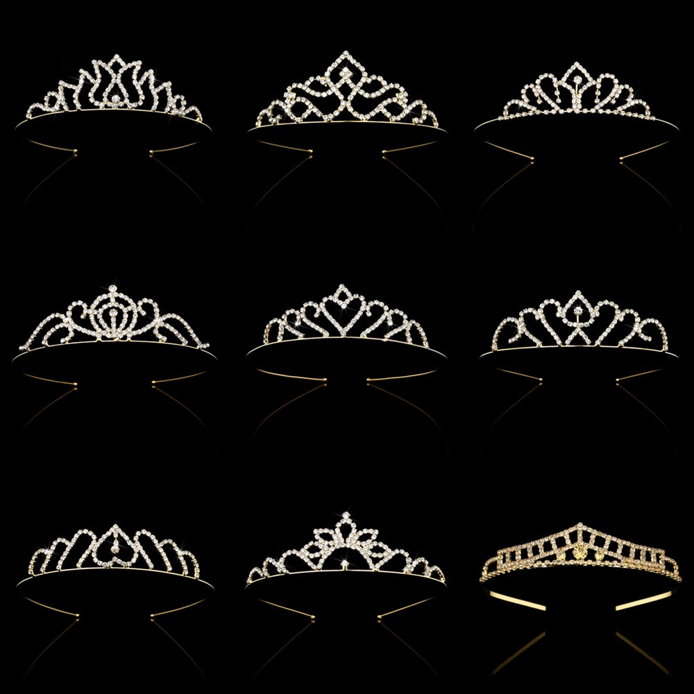 Europeu e americano nupcial coroa tiara princesa menina aniversário coroa senhoras faixa de cabelo strass acessórios para o cabelo