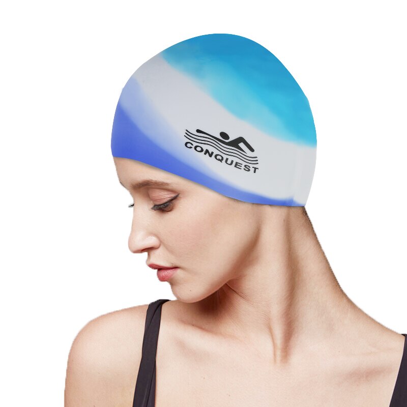 Vandtæt badehætte højelastisk silikonegummi unisex voksne mænd kvinder vandtætte badehætter hat svømmetilbehør: 03