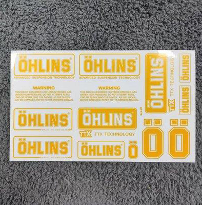 Amortiguador impermeable Ohlins Logo pegatina motocicleta amortiguador protector solar transparente calcomanía decorativa tipo Universal