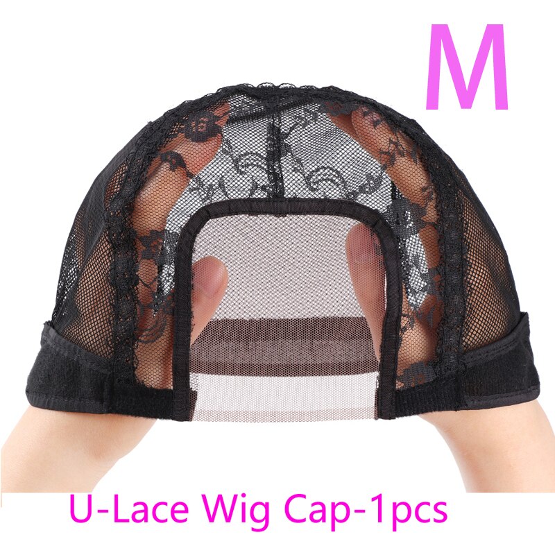 U Part Lace Wig Caps For Making Human Hair Lace Wigs Ventilated Wig Cap Dome Mesh Weaving Cap S M L Size Wig Accessories: U-Lace-cap-M-1pcs