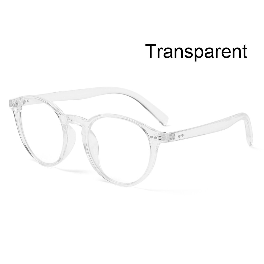 1 PC oeil bleu lumière bloquant lunettes ultraléger cadre rond optique lunettes cadres bloquant jeu plat miroir lunettes: transparent