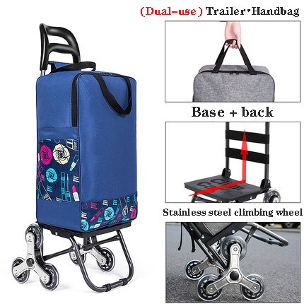 Huishoudelijke Draagbare Vouwen Trap Klimmen Winkelwagentje Boodschappen Rugzak Trolley Handtas Mountainbike Bagage Winkelwagen: N