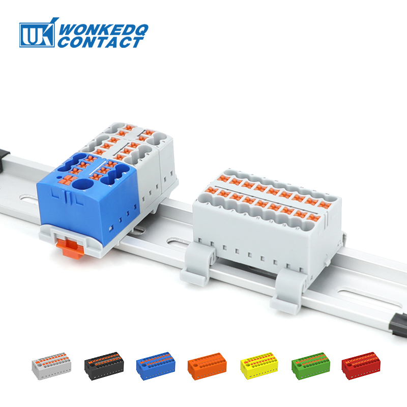 Distribution block ptfix 2,5 mm2 2/4/6/7/12/13/18/19 connection push-in electric power terminal block connector mount on din rail