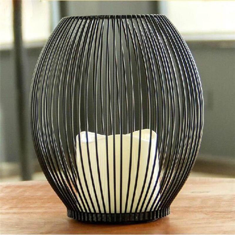 Metal Lantern Tea Light Votive Flame Candle Holders Romantic Home Hotel Decoration Ornaments Candlestick Home Decor