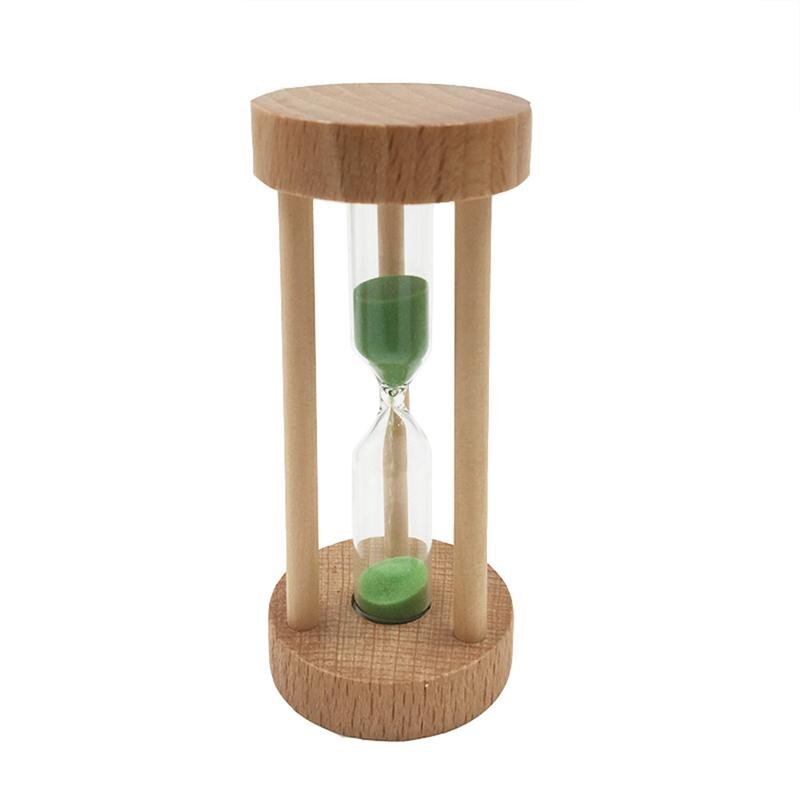 Sablier de verre en bois, 3 Min, Orange, horloge, décoration de Table, de bureau, minuterie de cuisine, pour enfants: Green