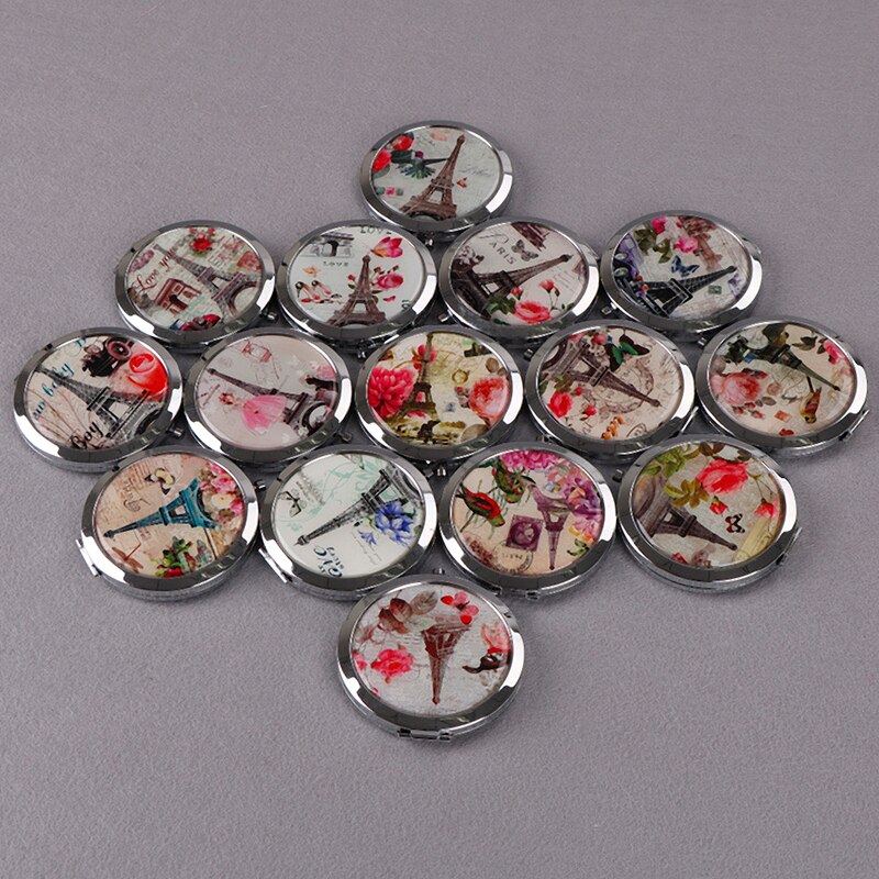 16 stijl dubbelzijdige mini-spiegels draagbare compacte zak dames meisje cosmetische kleine compacte spiegels opvouwbare spiegel make-upspiegel: 16