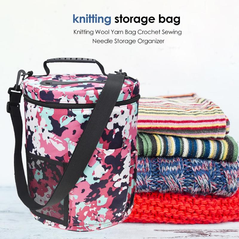 Portable Knitting Organization Thread Yarn Storage Bag Yarn Thread Tote Crochet Hooks Organizer DIY Apparel Travel Yarn Holder