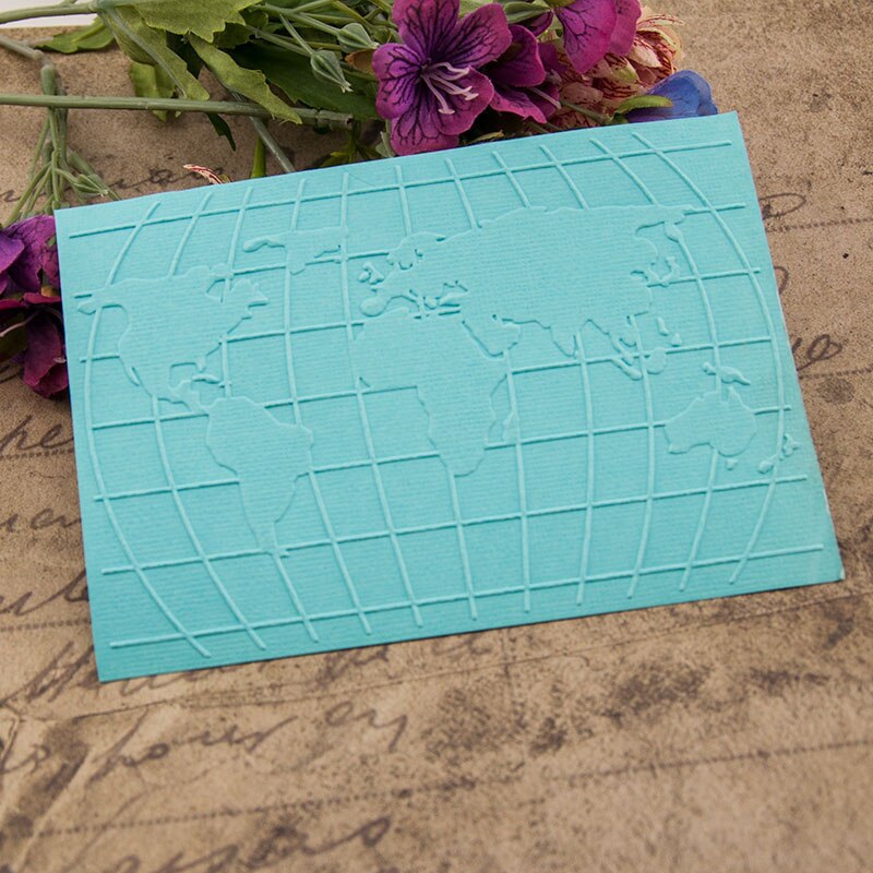 Patrón de mapamundi para decoración de boda, fabricación de tarjetas de papel en relieve, carpeta de plástico ecológica, plantilla de colección de recortes