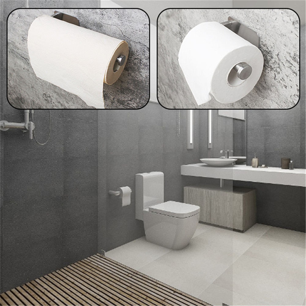 Rvs Geborsteld Toiletrolhouder 3M Zelfklevende Papieren Handdoek Houder Keuken/Badkamer Handdoekenrek Badkamer producten