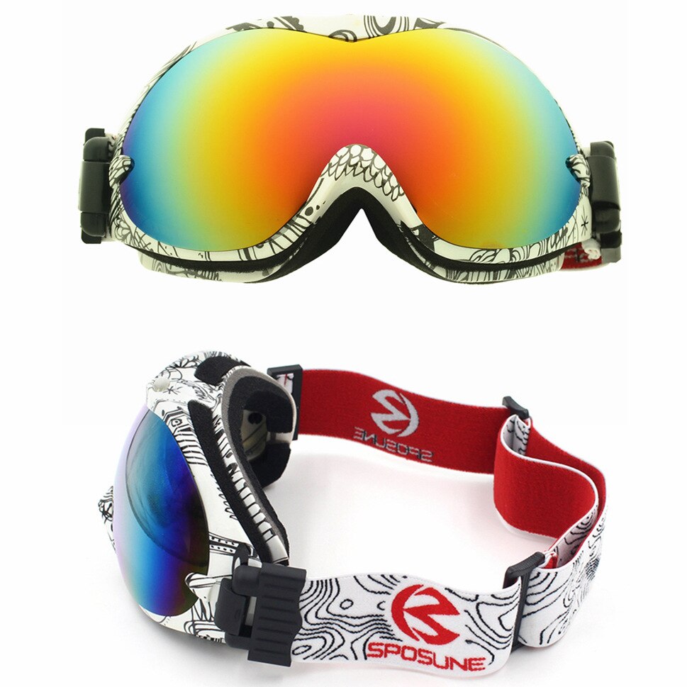 Gafas de esquí antiniebla de doble lente para hombre y mujer, lentes de esquí para la nieve, gafas para niños y niñas, equipo de Snowboard