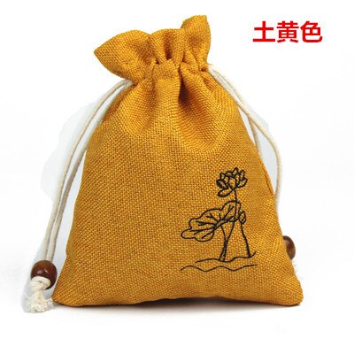 Sac de rangement en toile de Jute de Style chinois, sac , pochette à cordon, emballage de bijoux, bonbons, thé, divers sacs, organisateur de voyage: 4