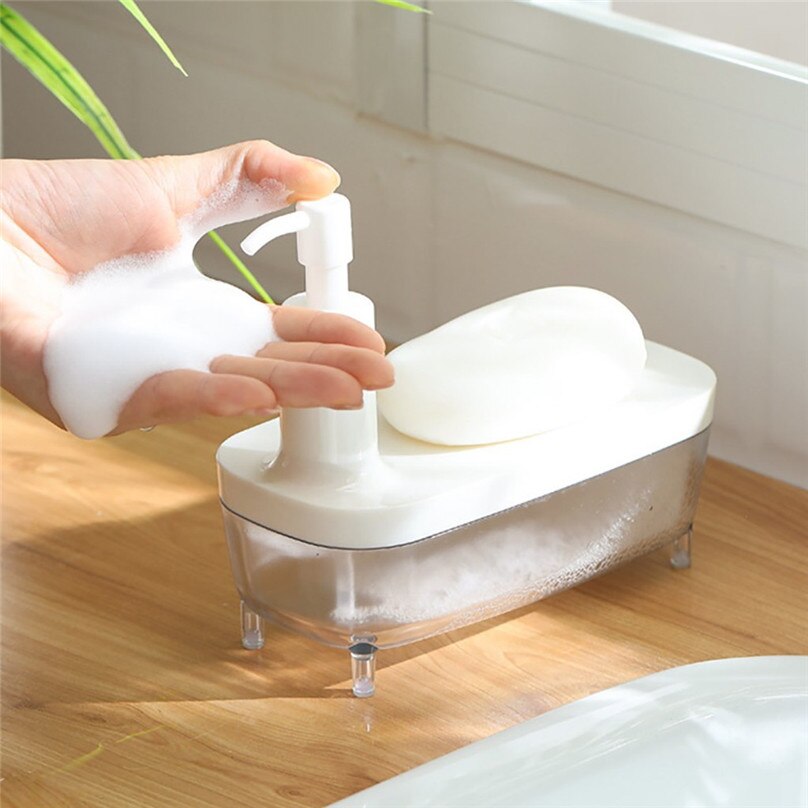 Vloeibare Zeep Familie Lotion Pomp Fles Shampoo Container Schuim Dispenser Keuken zeepdispensers #4n14