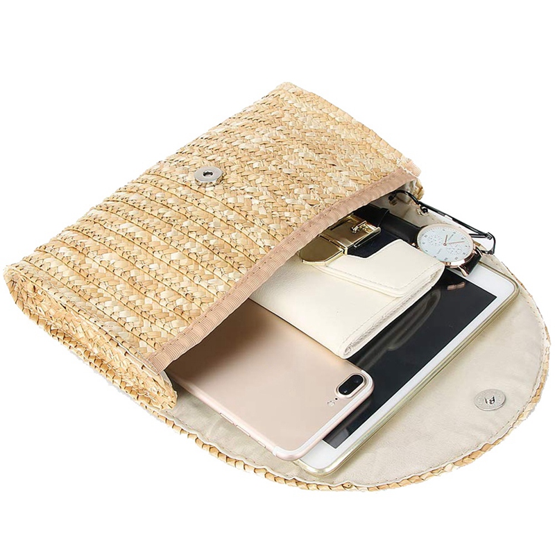 Stro Clutch Portemonnees Voor Vrouwen Zomer Strand Handtassen, Bruiloft Envelop Portemonnee Kleur: Bruin