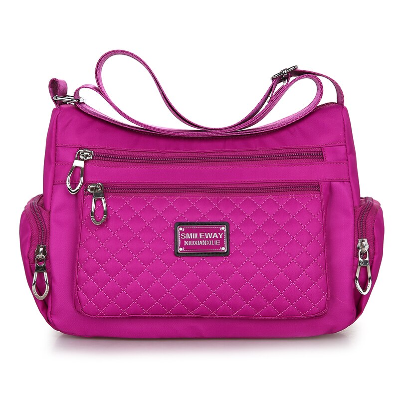 Mode Waterdichte Nylon Vrouwen Messenger Bags Carteira Vintage Zwervers Dames Handtas Vrouwelijke Crossbody Tassen Schoudertassen: Light Purple