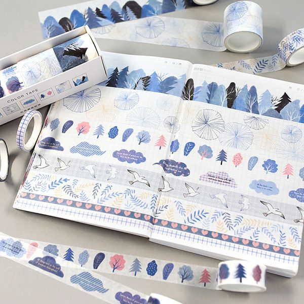 8 Pcs/Set Washi Tape Masking Washitape Wasi Tape De Decoracion Scrapbooking Cute Floral Deco Planner Wide Sakura Decorative: 17