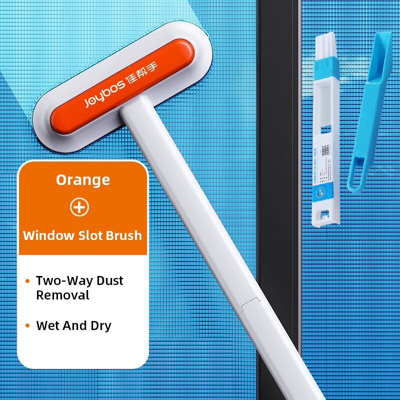 Joybos Double Sided Cleaning Brush Multi-function Screen Cleaner Carpet Wiper Sofa Brush Window Cleaner Home Pet Hair Broom JX87: Red and Slot Brush