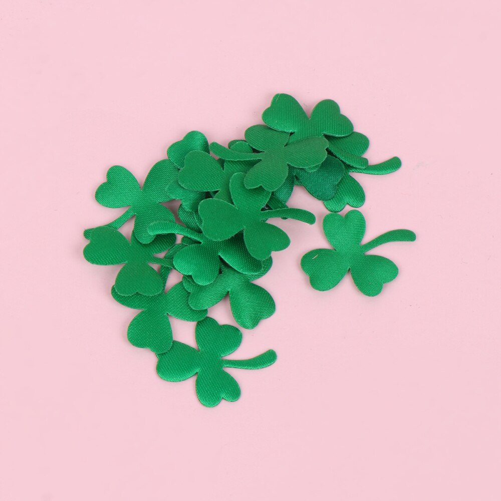 100/200pcs Green Clover Sewing Patches Self Adhesive Appliques Mural Sticker Shamrock DIY Patches Wall Decor Accessory