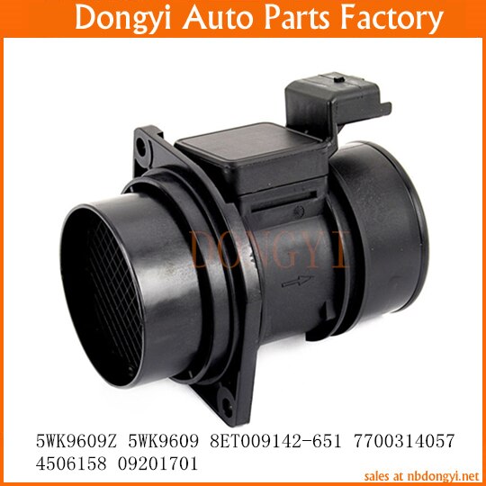 Mass Air Flow Sensor OE No. 5WK9609Z 5WK9609 8ET009142-651 7700314057 4506158 09201701