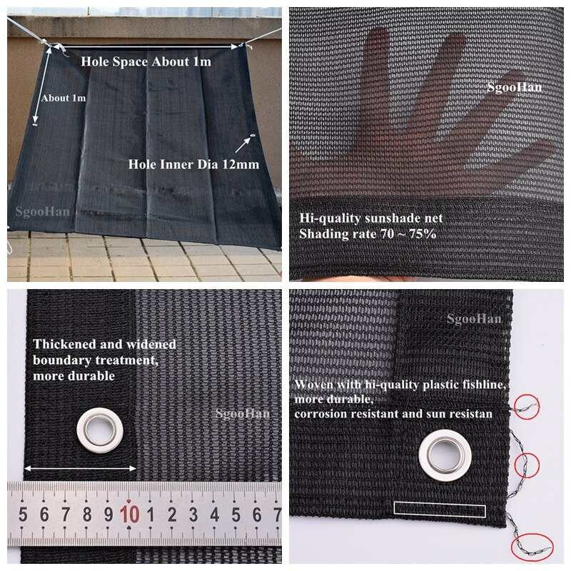 SgooHan 1x1.5m anty-uv HDPE siatka zacieniająca markiza zewnętrzna schronienie siatka zacieniająca sukulenta pokrywa żagiel przeciwsłoneczny balkon siatka asekuracyjna