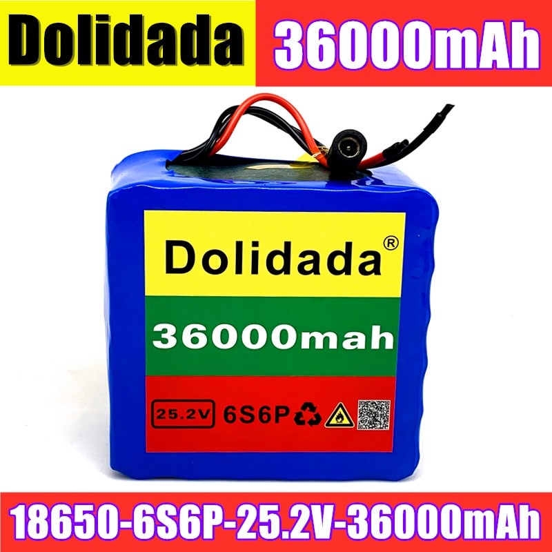 6S6P 24V 36Ah 25.2V 36000mah lithium battery pack batteries for electric motor bicycle ebike scooter wheelchair cropper with BMS