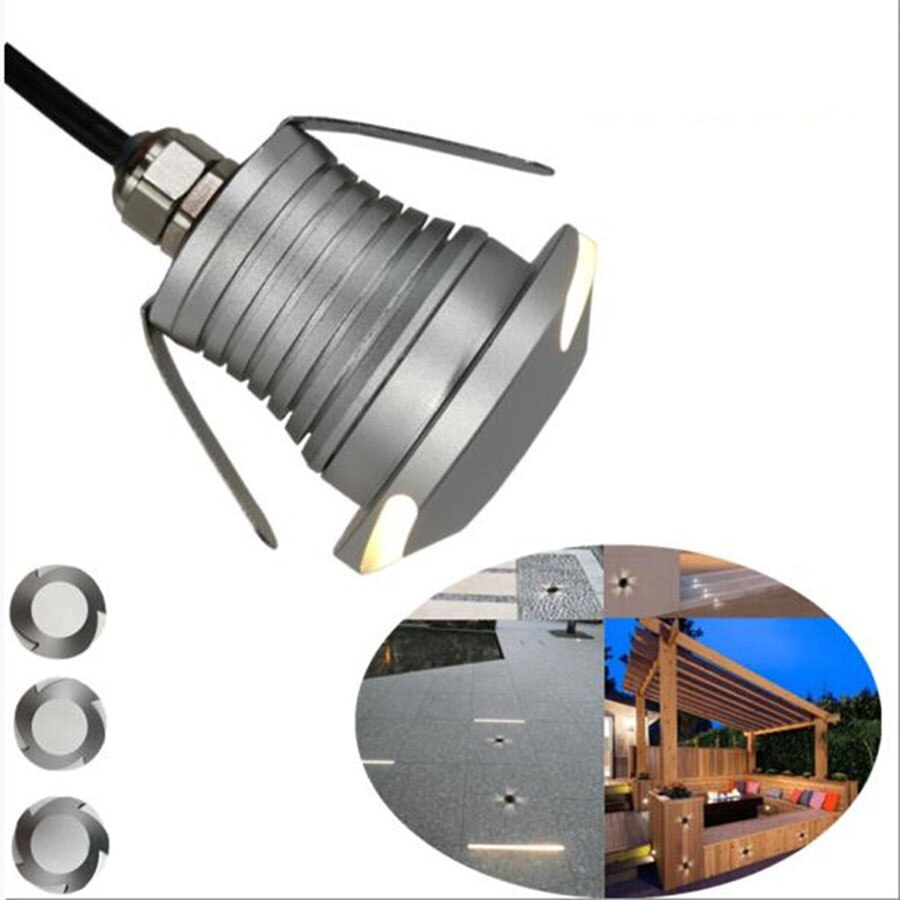 LED Deck Light 12V-24V IP67 Waterproof Buried Lamp Outside Recessed Stair Step Light Underground Floor Wall Lamp Landscape Light