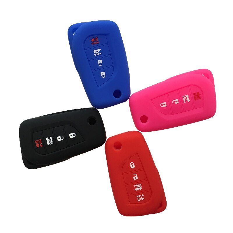 Siliconen hoesje autosleutel beschermkap voor toyota camry highlander corolla prado reiz hilux vigo yaris afstandsbediening sleutel beschermhoes