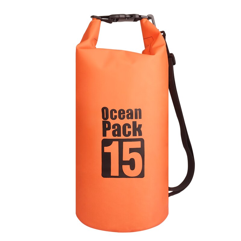 15L bolsa seca impermeable bolsa paquete rollo de compresión superior para nadar al aire libre kayak Canoeing río Trekking bote: 15L Orange
