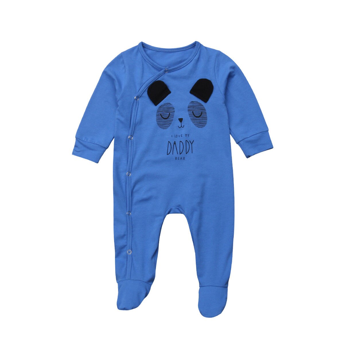 Brand Baby Meisje Jongens Papa Mama Babygrow Boxpakjes Pyjama Romper Bodysuit Leuke Warme Baby Kleding: Blauw / 9m