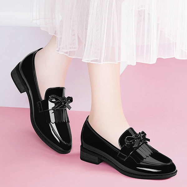 LIHUAMAO, mocasines con flecos para mujer, zapatos de vestir, zapatos planos para de trabajo, cómodos zapatos de punta estrecha