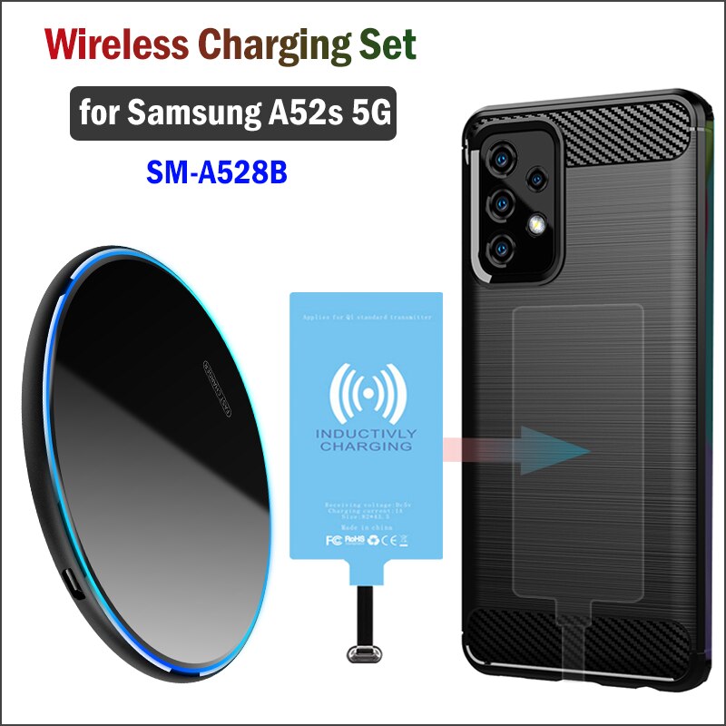 Wireless Charging for Samsung Galaxy A52s 5G A528B Qi Wireless Charger USB Adapter Type-C Charging Receiver Case Put and Charge