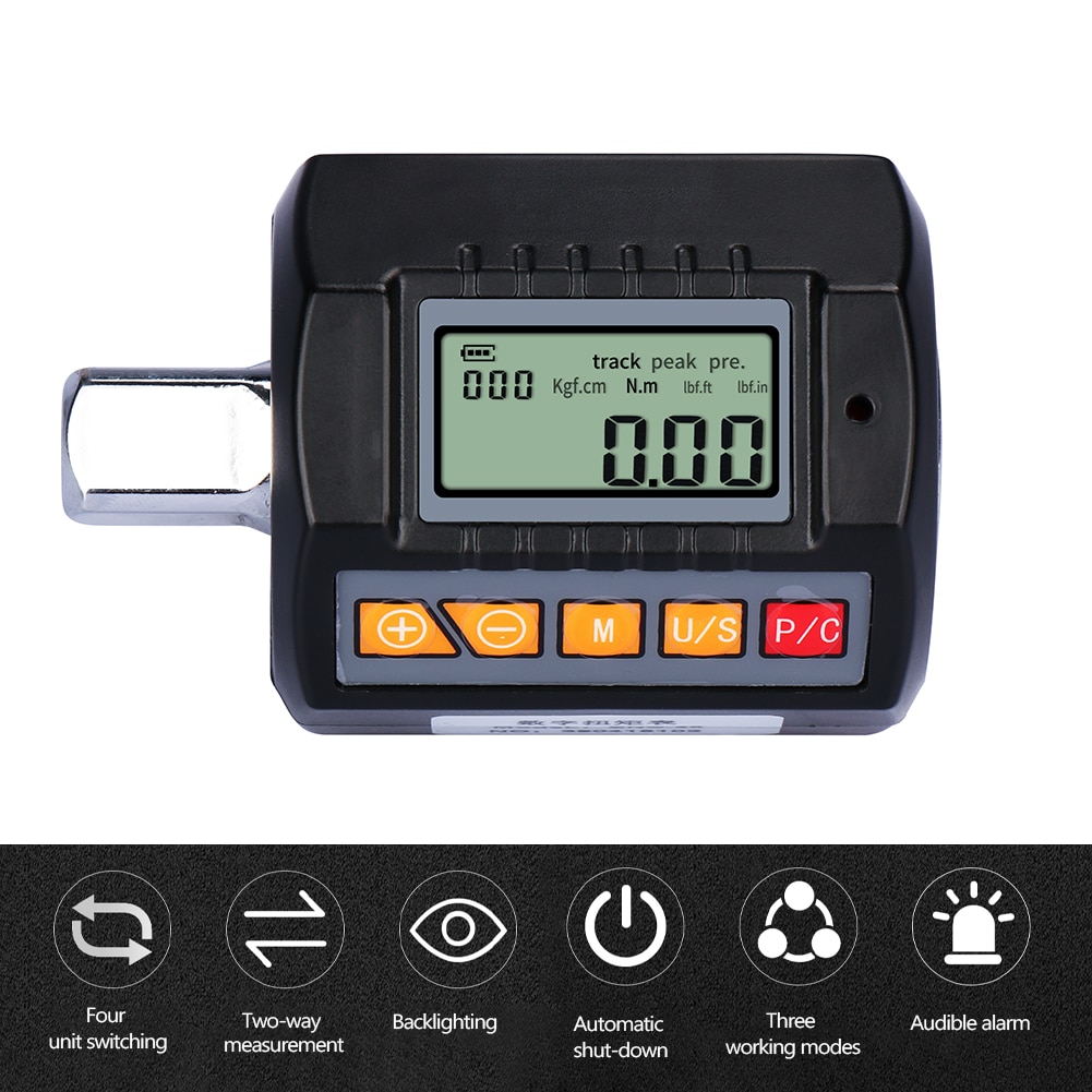 LCD Display 1/2 1/4 3/8inch Digital Torque Wrench Meter Electronic Torque Meter Utility Bicycle Car Repairing Tool