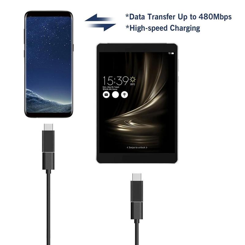 Lot De 2 Adaptateurs USB-C Mâle Vers Micro-USB Femelle - Convertisseur - Noir