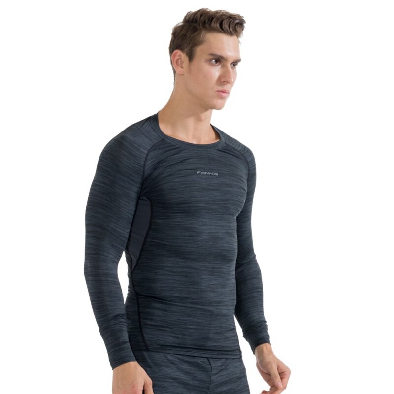 Topp gym långärmad kompression man sport t-shirts torr snabb långärmad löpning fitness kläder t-shirts toppar